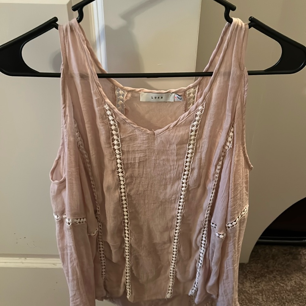 Cutout long sleeve sheer top